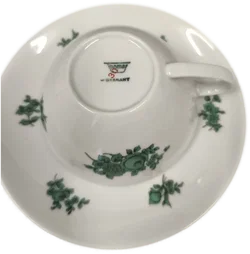 Thomas, 5 Kaffeetassen "Grüne Blume", 50er, Vintage – Vorschau 2