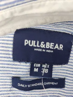 Pull & Bear Herrenhemd blau, weiß gestreift - Gr. M - Bild 4