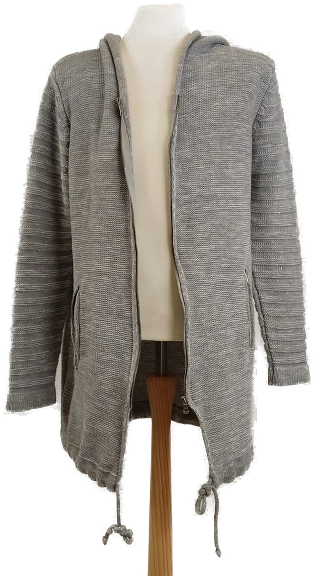 Lange CARISMA Strickjacke mit Kapuze und Reißverschluss, Gr. L - Bild 1