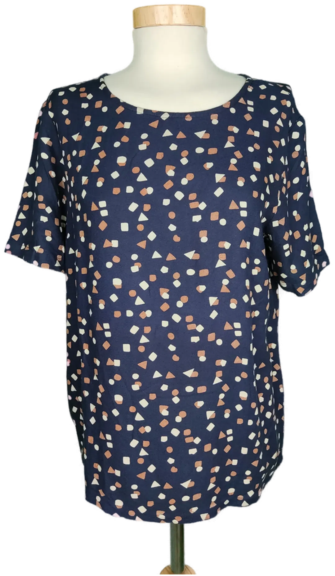 Pieces Damen Bluse kurzarm dunkelblau gepunktet - S/36 - Bild 1