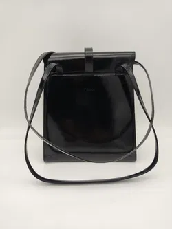 Furla - Große Vintage Schultertasche, Lackleder schwarz - Bild 13