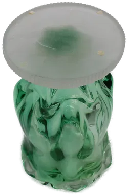Massive grüne Vintage-Vase aus Glas mit solidem Sockel - Bild 2