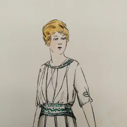 Antiquarische Aquarell Zeichnung von Scarabe, 1913 - Original - Bild 2