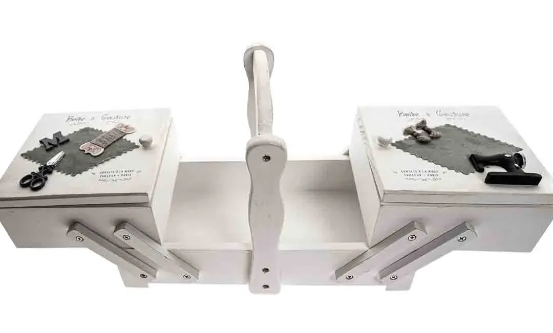 Nähkästchen Weiß mit Verzierungen - Bild 1