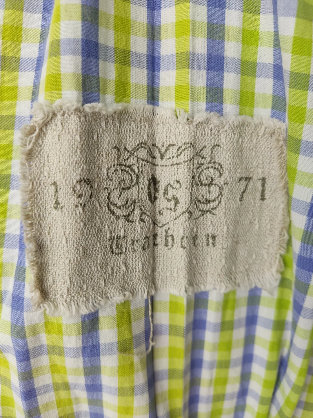 Herren Trachtenhemd Sonstige Kariert Baumwolle Gr. M (48) | Alpen-Charme – Bild 4