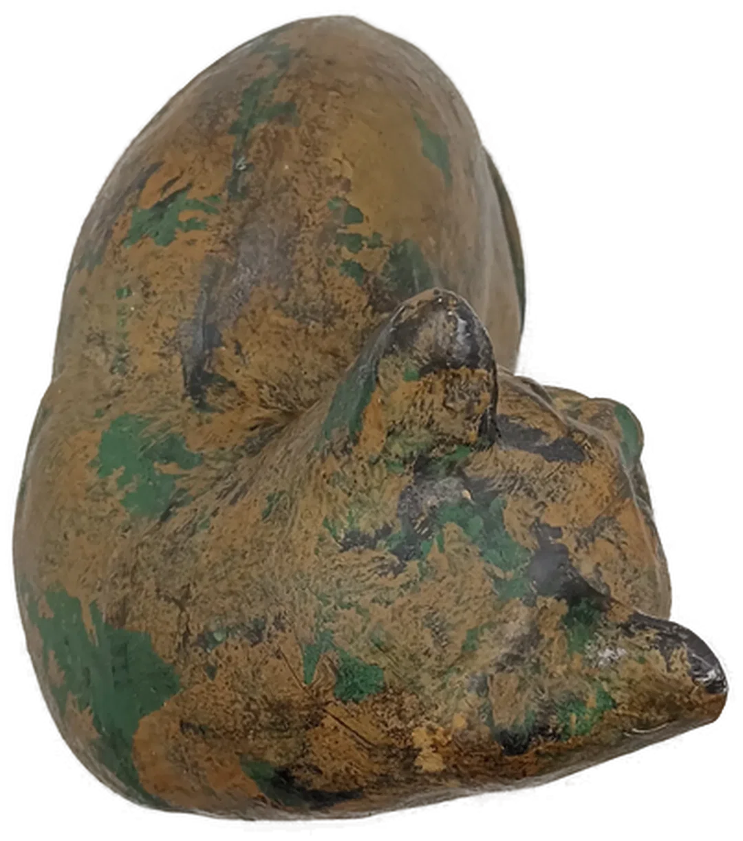 Vintage Gusseisen Katze – Dekorative Tierfigur mit grüner Patina – Bild 6