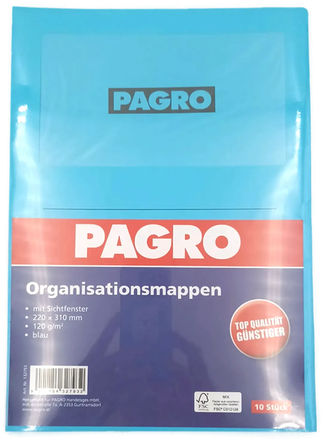 PAGRO Organisationsmappen mit Sichtfenster hellblau 10 Stk. A4 - Bild 4