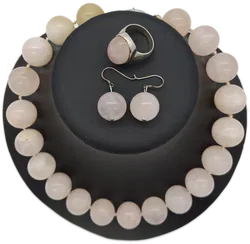 Damen Schmuck-Set 3-teilig Rosenquarz - Bild 3