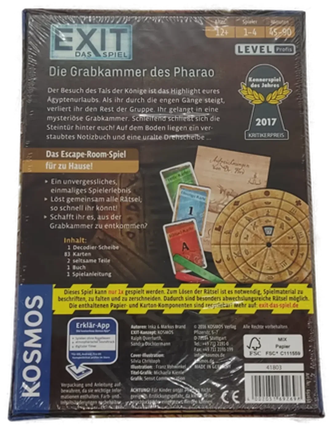KOSMOS "EXIT" Das Spiel "Die Grabkammer des Pharao" Level Profis  – Bild 2
