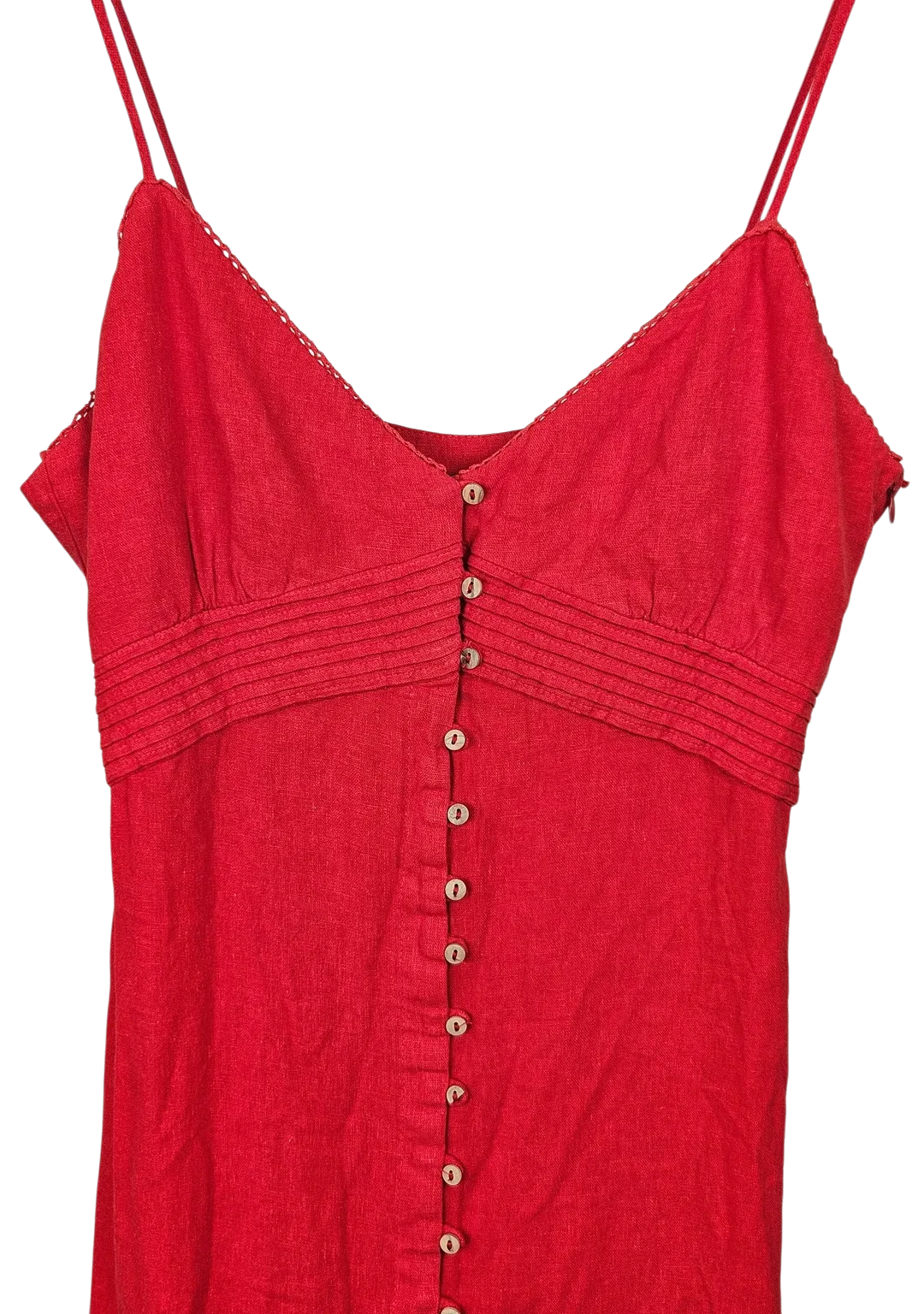 ZARA Damen Leinenkleid, rot - Gr. L – Bild 5
