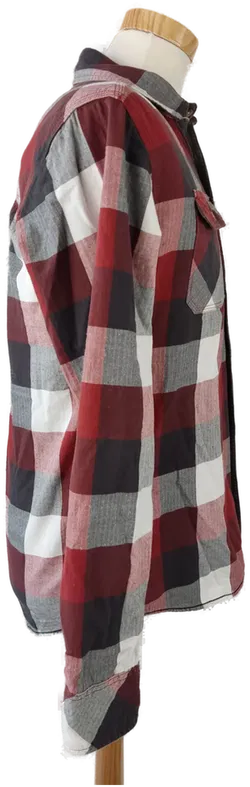 Shine Fashion Herrenhemd rot, schwarz kariert - M  - Bild 2