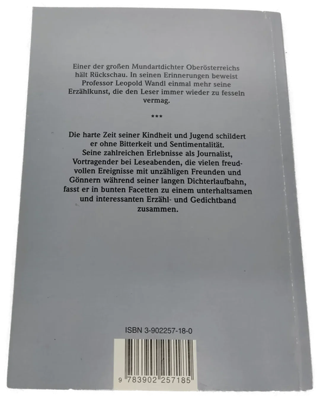 "Mein langer Weg" Erinnerungen von Leopold Wandl mit persönlicher Widmung des Künstlers  – Bild 2