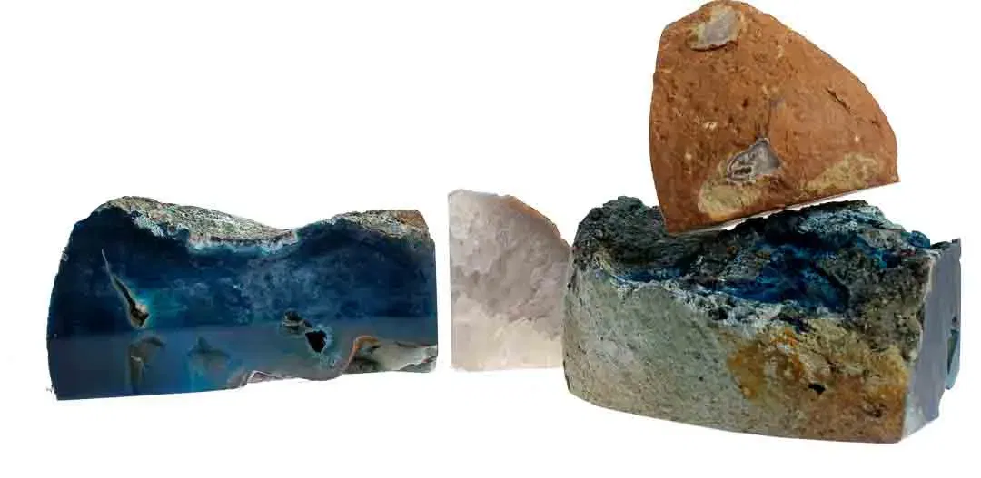 Große blaue und weiße Mineralsteine, Deko‑ und Sammler‑Set - Bild 1