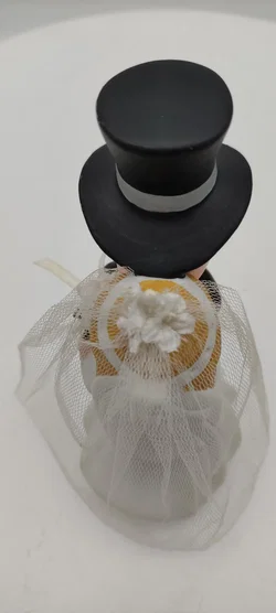 Keramik Hochzeitstortenfiguren 'Küssende Brautpaar' | Mit Schönheitsfehler - Bild 8