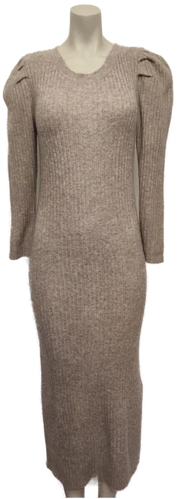 Vero Moda Damen-Maxikleid In Taupe Mit Rundhalsausschnitt | Casual-Chic