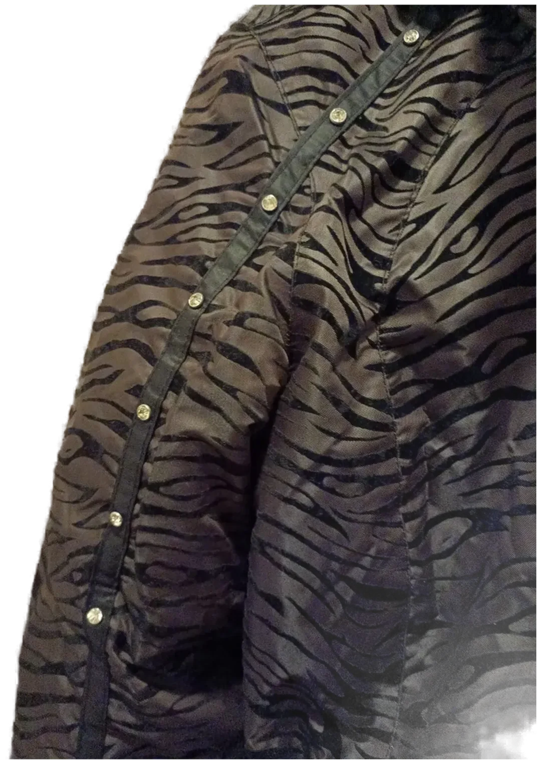 Safine by Etirel Damen Winterjacke braun-schwarz Gr. 38 - Hochwertige gestreifte Winterjacke – Bild 4