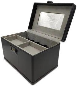 Großer Kosmetikkoffer mit Zahlenschloß schwarz - Bild 4