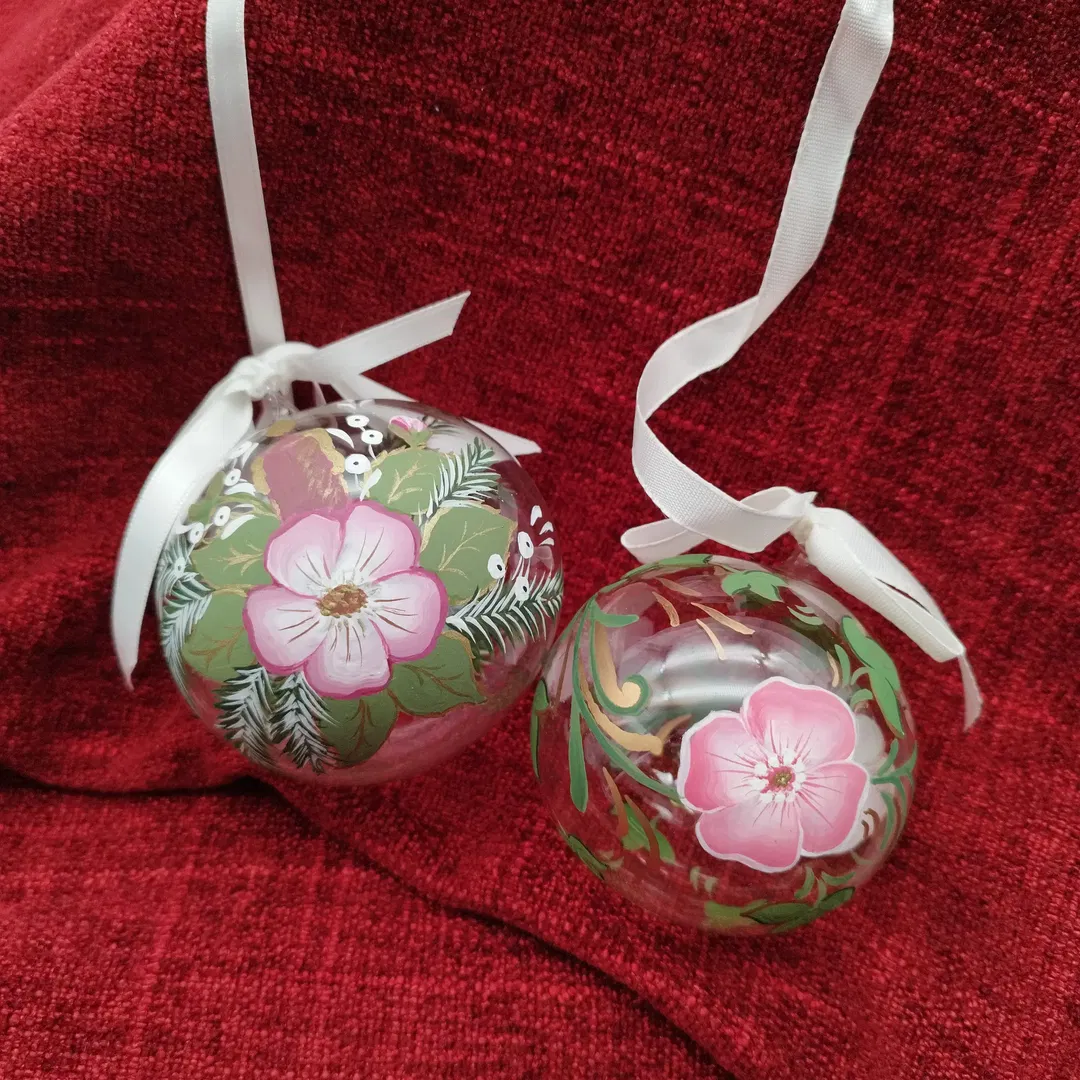 Baumschmuck aus Glas, handbemalt, Set 2 tlg.  - Bild 1