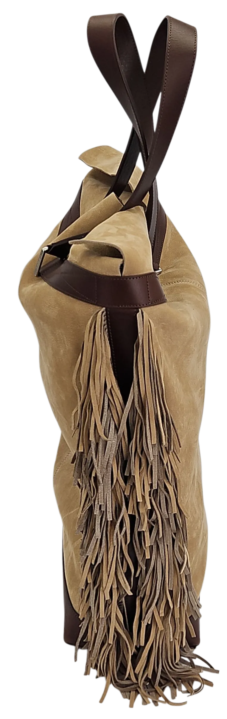 Max V. Koenig Damen Lederhandtasche mit Fransen, braun - Höhe ca. 50 cm  – Bild 2