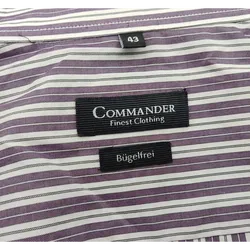 COMMANDER Herrenhemd langarm weiß/violett gestreift - Gr.43 - Bild 4