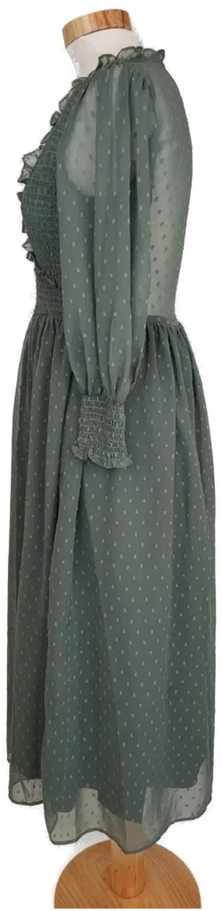 Asos Damen Maxikleid grün, Ärmel und Rücken transparent - XS/34 - Bild 3