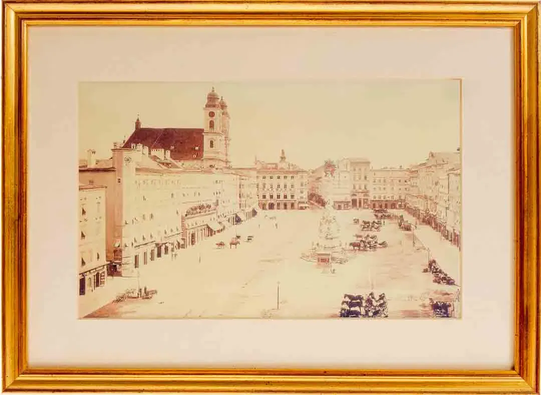Nostalgie Bild Linz Hauptplatz -altes Foto - Bild 1