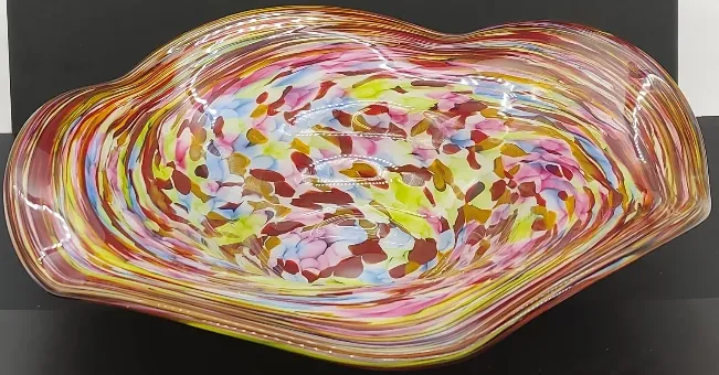 Bunte Kunst Glasschale im Taschentuch Design Ø ca 34cm – Bild 3