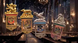Harry Potter Hogwarts Wappen-Pin Set – 4 Häuser in edler Sammlerbox (lizenziert) - Bild 1