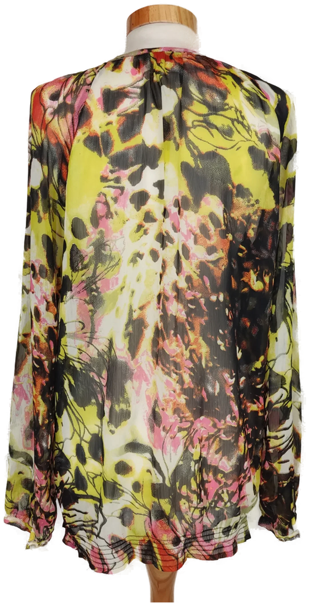 Bonita Damen Bluse schwarz/rosa/gelb gemustert - L/40 – Bild 2
