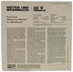 Vinyl LP - Curt Goetz, Valerie von Martens - Miniaturen, Die Rache Herbst  - Bild 2