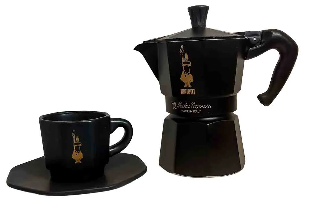 Bialetti Moka Express Set Schwarz Espressokocher 2 Tassen OVP – Bild 3