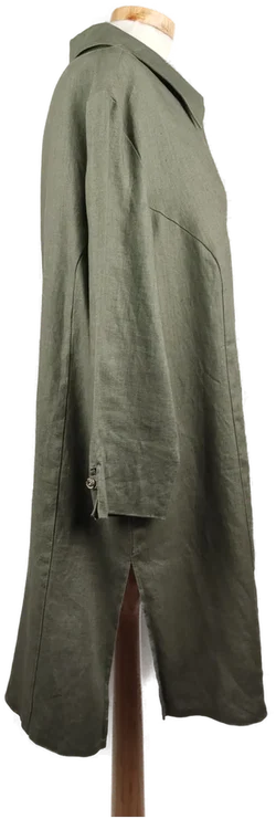 Yoors Damen lang Bluse mit Kragen grün - XXL/44 - Bild 3