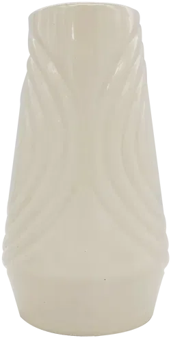 Handgemalte Vase aus Keramik mit Blumenmotiv in beige - Bild 2