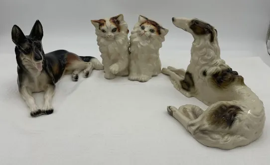 Steffl Fayencen Wien Figuren - Katzen - Windhund - Schäferhund – Bild 1