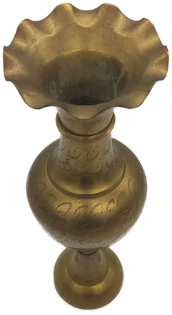 Deko Vintage Vase aus Messing mit Gravur - Bild 3