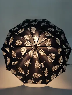 Vintage-Flanierschirm / Damenschirm / Sonnenschirm - schwarz-weiß gemustert - Bild 2