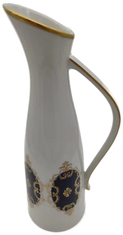 Porzellan Vase Echt Kobalt mit Gold von GDR 1762 | Unikat Henkelvase aus Thüringen  - Bild 2