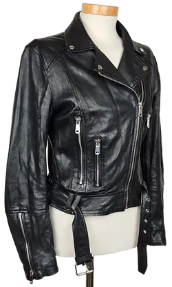 ZARA trf collection Damen Lederjacke, schwarz - Gr.  S - Bild 3