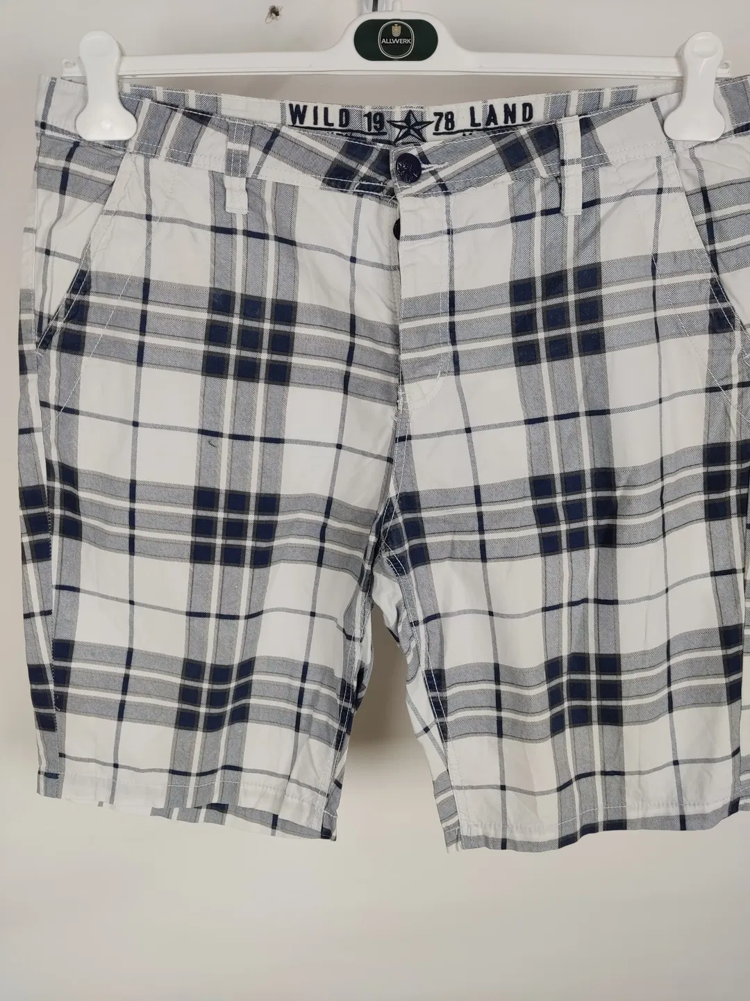 Herrenhose Wild 1978 South America kariert, weiß/blau/grau, Größe L - Bild 1