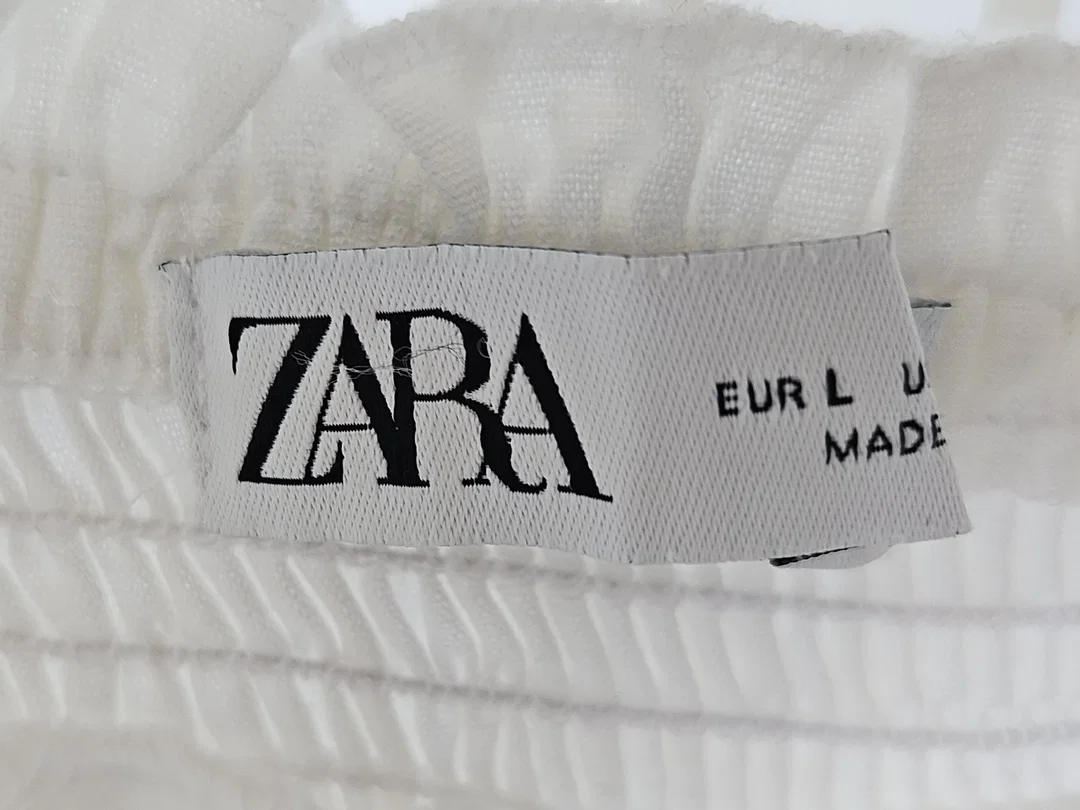 ZARA Damen Leinenkleid, weiß - Gr. L – Bild 4