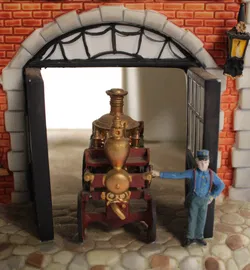 Old World Village – Fire Station – beleuchtetes Porzellanhaus – Made in China - Bild 4