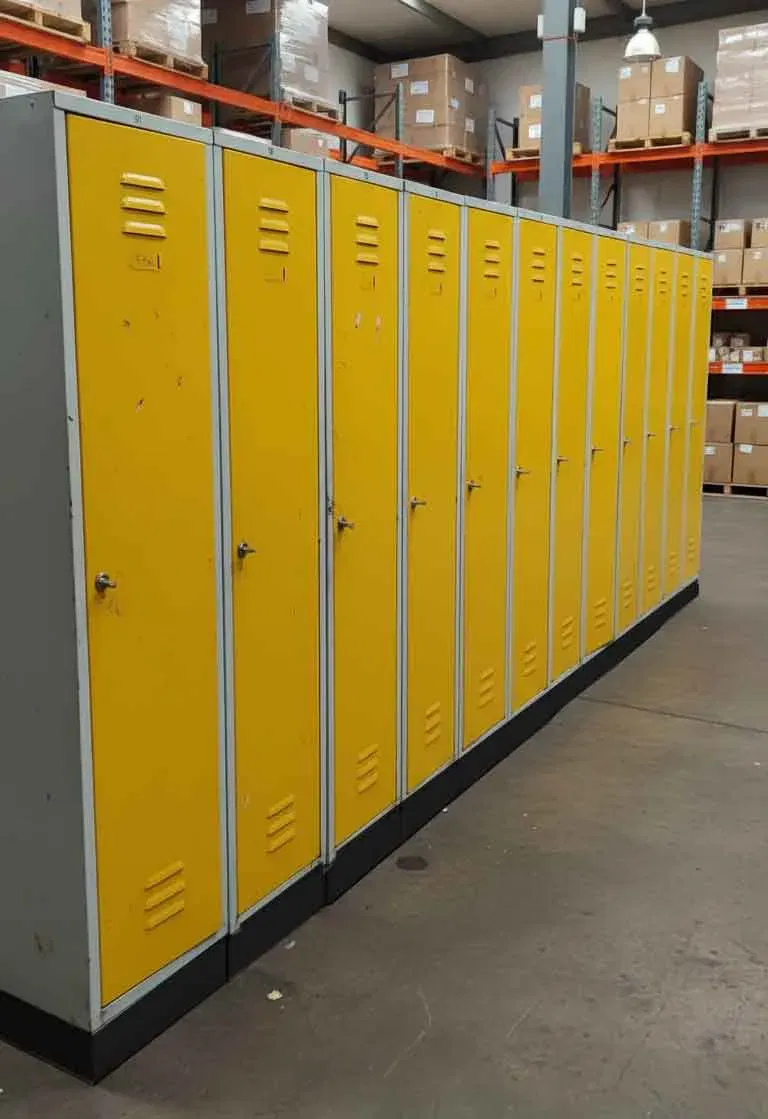 Schrank Spind 6x aus Metall, gelb – Werkstatt Spinde 2-türig 83x50x180 cm - Bild 1