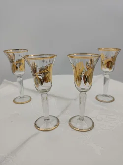 Schnapsgläser 4er-Set Goldrand, Blättermuster  | Vintage-Glanz – Vorschau 3