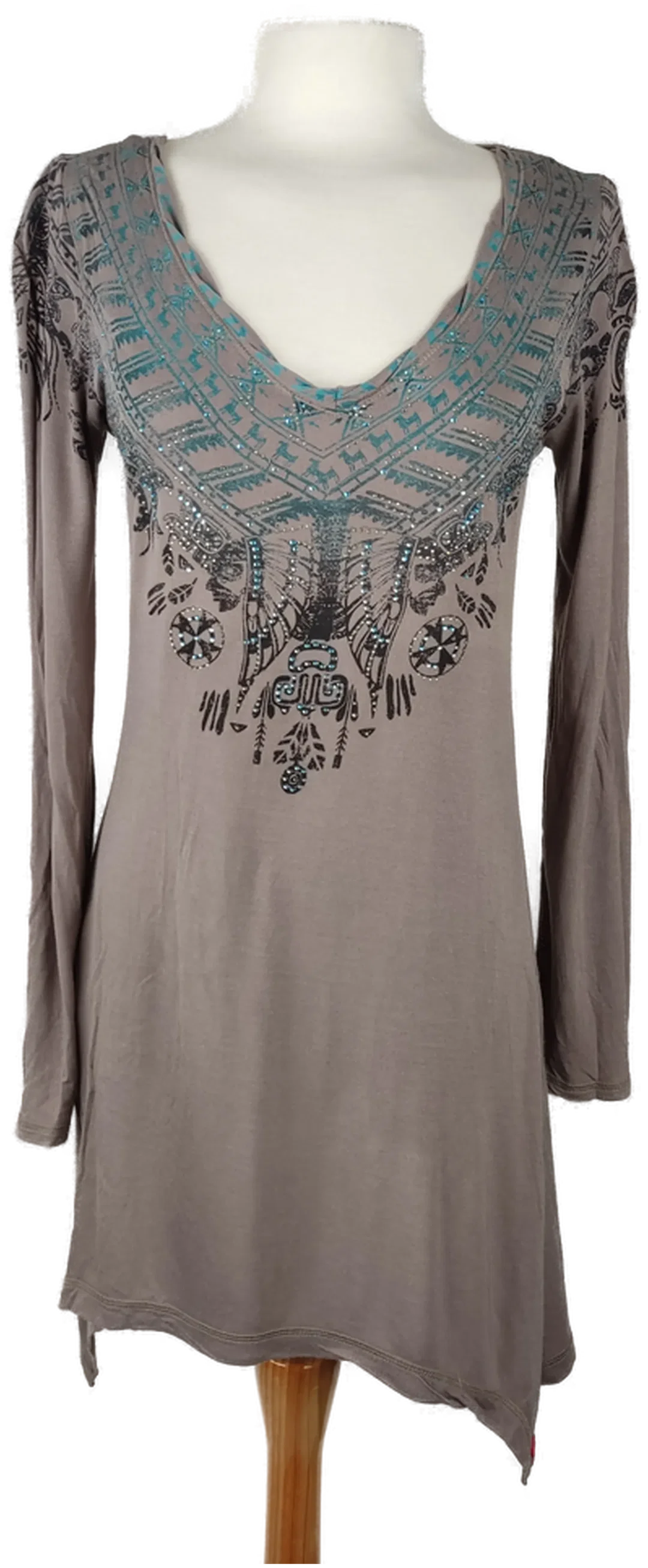 Damen Longshirt edc By Esprit Bedruckt Gr. 40 | Strass Schatz - Bild 1