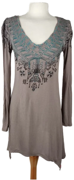 Damen Longshirt edc By Esprit Bedruckt Gr. 40 | Strass Schatz