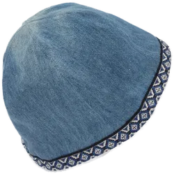 Damen Kappe Jeans mit Borte - Kopfumfang ca. 25cm - Bild 2