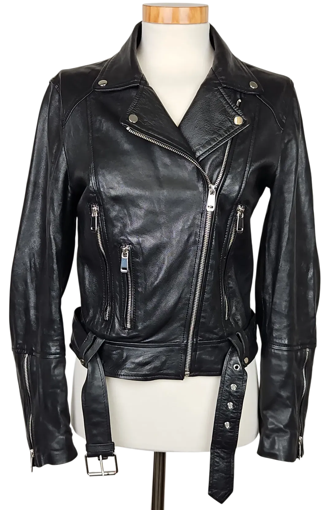 ZARA trf collection Damen Lederjacke, schwarz - Gr.  S - Bild 1