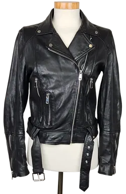 ZARA trf collection Damen Lederjacke, schwarz - Gr.  S - Bild 1