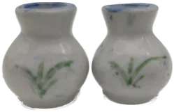 Puppenhaus Zubehör: Miniatur Keramikvase mit Blumenmotiv 2er-Set | Sammlerstück  - Bild 6