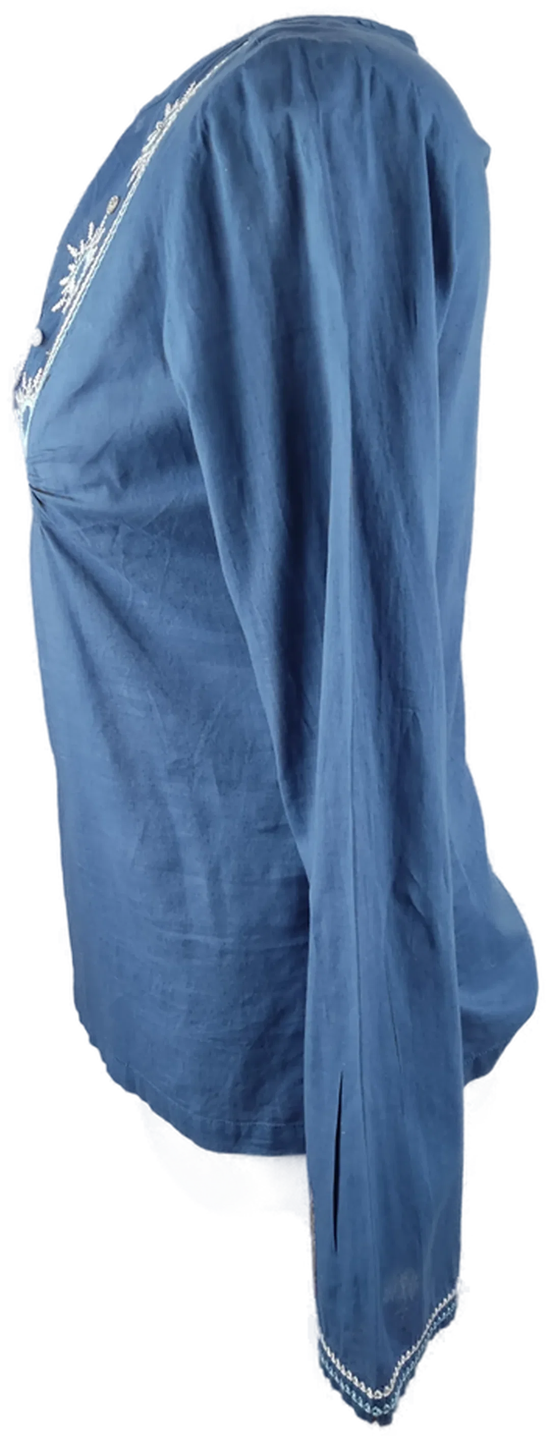 Authentic Style Bluse Damen M/38 Blau | Bestickter Retro-Charme – Bild 2